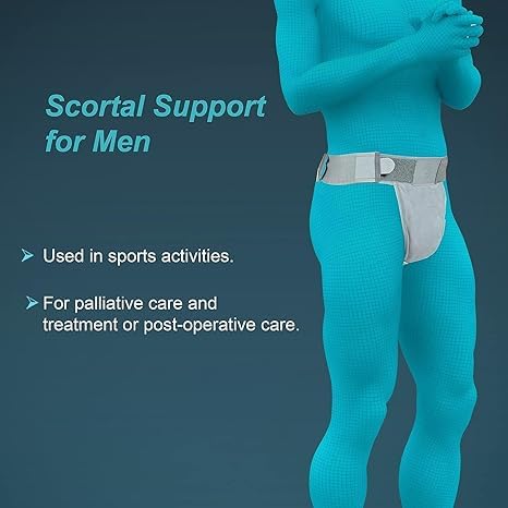 Scrotal Support, Provides Relief & Comfort for Men | Adjustable Support for Scrotal Area, Unit in Greycolor (Medium)