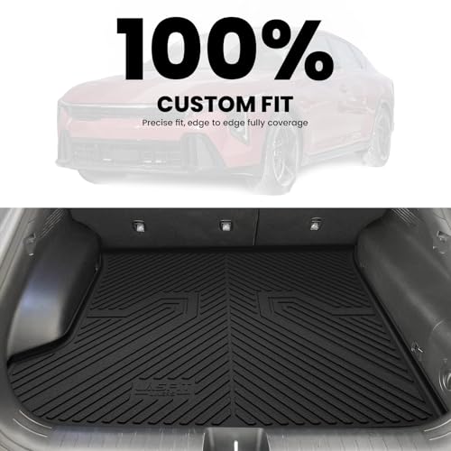 Image of LASFIT Cargo Mat for Kia EV6 2024 2023 2022 | All Weather TPE Custom Fit Cargo Trunk Mat Accessories, Black