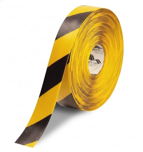 Mighty Line Diagonal Chevron Floor Marking Tape, Heavy-Duty, Peel and Stick Adhesive, Beveled Edge...