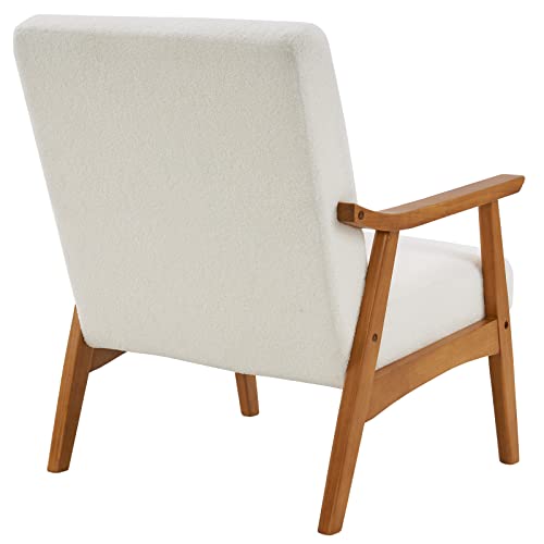 Sillón con respaldo alto peluche blanco miniatura 6