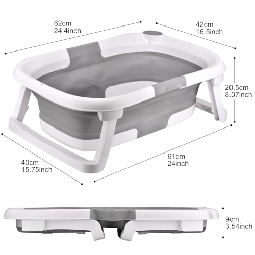 Wuudi Hundebadewanne, Collapsible Erhöhtes Haustierbadewanne, Höhenverstellbarer und Tragbare Badewanne für Hunde