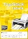 TopStick 8716 Universal Etiketten, 100 Blatt, 105 x 74 mm, 8 pro A4 Bogen, 800 Stück, selbstklebend, bedruckbar, matt, blanko Papier Klebeetiketten Aufkleber, weiß