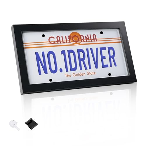 Yuzhrao License Plate Wall Frame - Black License Plate Frame for 6
