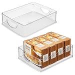iDesign Plastic Stackable Pantry Bin, Set of 2, Clear