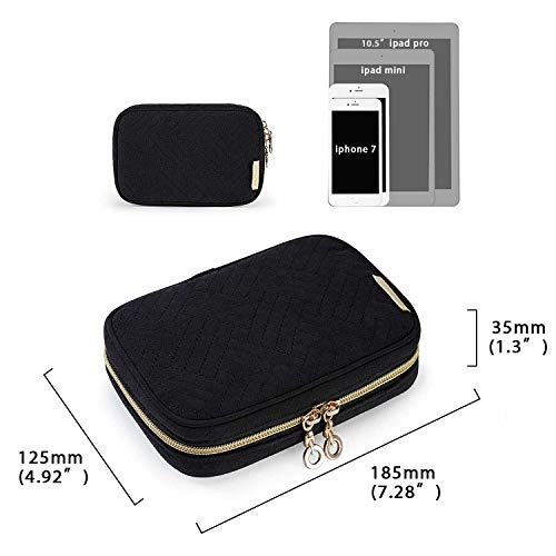 Image of BAGSMART Travel Jewelry Organizer Case Small Jewelry Roll, Black