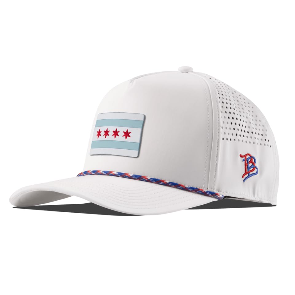 Image of Branded Bills Chicago Flag Hats for Men, 5 Panel Curved Rope Baseball Cap, Adjustable Snapback