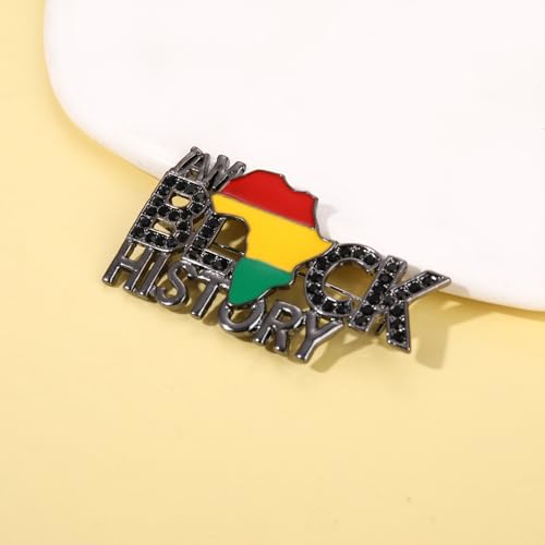Image of African Brooches for Women Juneteenth Brooch Pins Enamel Black History Africa Map Brooches Black Queen Power Fist Lapel Pins Black History Month Juneteenth African Jewelry Accessories Outfits Party Favors Gifts