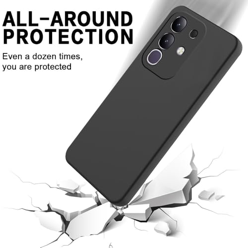Image of Back Cover for Vivo T4x 5G / Y29 4G / iQOO Z10x 5G | Full Camera Protection | Premium Liquid Silicon Case | Flexible Bumper Case for Vivo T4x 5G / Y29 4G / Y31 Pro 5G / iQOO Z10x 5G (Black)