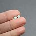 Kathy Bankston Handmade Amazonite Stud Earrings for Women and Girls, 4mm Round Bezel 925 Sterling Silver