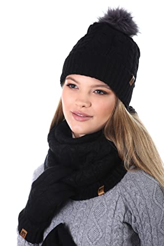 HEYO Dames wintermuts slangsjaal handschoenen 3-delige set | warme wintermuts sjaal winterhandschoenen beanie gevoerd HZ004 - Image 8