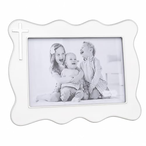 Mud Pie White Enamel Cross 4x6 Picture Frame