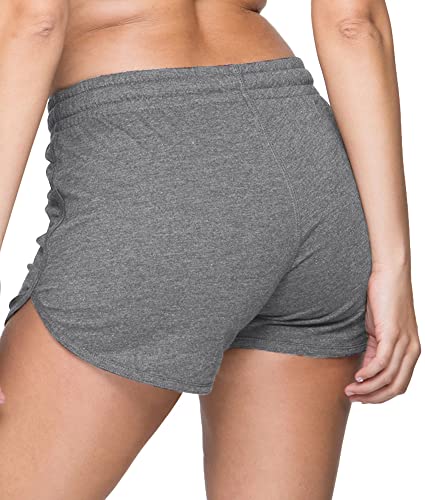 COLOSSEUM Active Women's Simone Cotton Blend Yoga and Running Short (Smoked Pearl, Large)