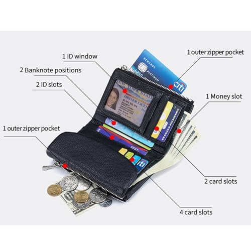 Joyfullygo Wallet, Pebble Leather Wallet Slim Coin Purse Credit Card Holder Cash Slots Genuine Soft Leather Small Id Cards (1pcs-n,M)2