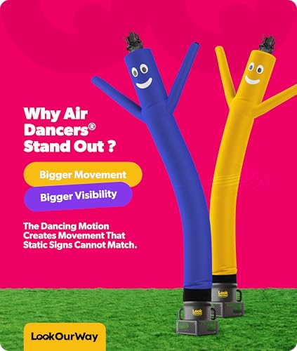 Image of LookOurWay Air Dancers Wacky Waving Inflatable Tube Man Set - 10 Feet Tall Inflatable Dancing Man with Blower - Blue