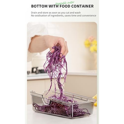 Cortadora manual de verduras multifuncional con contenedor miniatura 6