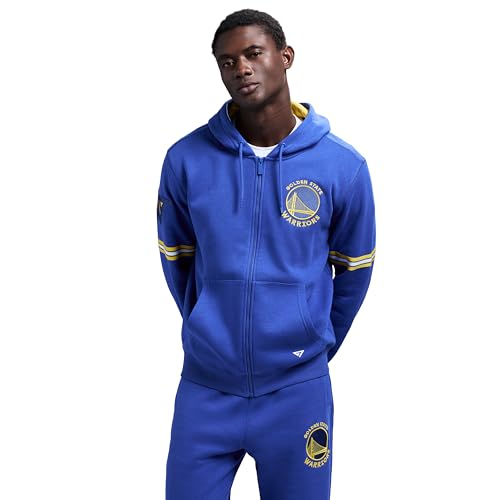 GAME 7 Men's Standard x NBA Officially Licensed Long Sleeve Zip Up Hooded Fleece Sweatshirt, Navy, X-Large