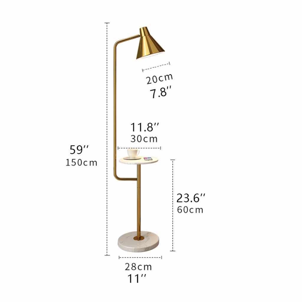 Lampara de Piso Lámparas de Pie Mármol nórdico LED Lámpara de pie con estantes de hierro forjado Lámpara de pie de luz Luz de pie Lámpara de pie Decoración de la sala de estar dormitorio Lámpara de Pi