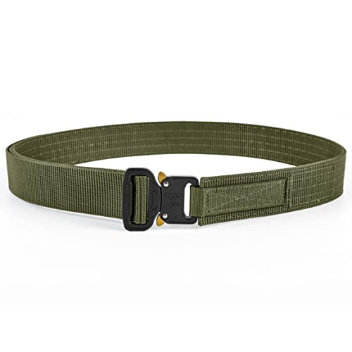 WOLF TACTICAL Heavy Duty Hybrid Quick-Release EDC Belt - 2-Ply 1.5” CCW Gun Belt (OD Green, M (32-35))