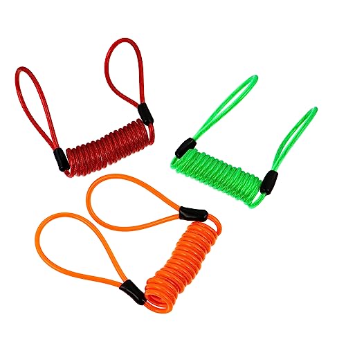 Happyyami 1set Durable Security Lock Wire for Motorcycle Disc Brake Theft Reminder Cable Tough and Construction Suitable for Bikes and Scooters Easy to Use Random Color 3pcs