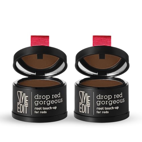 Image of Style Edit Root Touch Up Powder | Temporary Hair Color for Gray Roots and Thinning Hair | Salon-Quality, Transfer-Resistant Hair Concealer | Dark Red, 0.13 oz (Pack of 2)