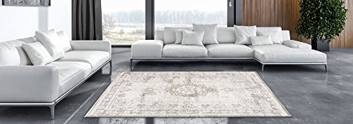 Fading World Medallion 8383 Salt & Pepper Rug, 31" x 59"