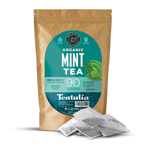 Teatulia-Organic-Mint-Tea-Bags-90-Square-Tea-Bags-100-Compostable-Sustainably-Grown-Spearmint-in-Washington-USA