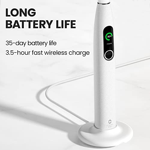 Oclean X Pro Elite Ultra-Quiet Sonic Electric Toothbrush For Adults,4 Modes With Timer, Color Touchscreen App-Aided, Wireless Quick Charge For 35 Days, Travel Rechargeable Power Toothbrush #TOP4