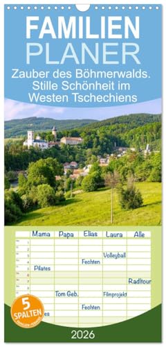 Familienplaner 2026 - Zauber des Böhmerwalds Stille Schönheit im Westen Tschechiens mit 5 Spalten  Wandkalender 21 cm x 45 cm  CALVENDO  Hanna .. und Ursprünglichkeit lieben  CALVENDO Orte