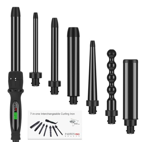 PARWIN PRO BEAUTY 7 in 1 Curling Iron Wand Set,Dual...