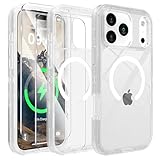 Picture of TUTUKII Compatible with iPhone 17 Pro Case with Screen Protector, Shockproof, Compatible with MagSafe, 3-Layer Drop Protection, Heavy Duty Magnetic Phone Case Cover, 6.3", Crystal Clear