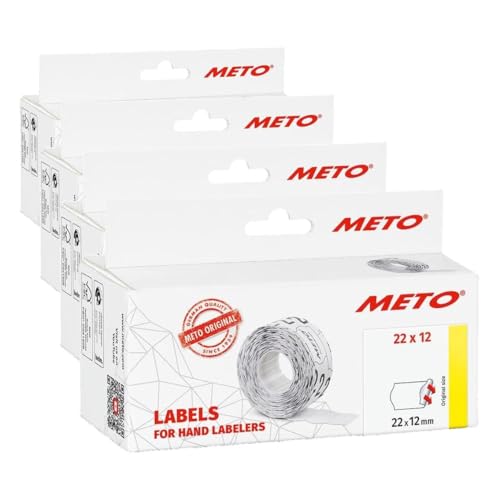 Etiquetas para etiquetadora Meto de 22 x 12 mm permanentes blancas, pack de 24000 piezas