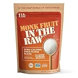 Monk Fruit In The Raw Sweetener Baker's Bag, 16 oz., Keto Certified Monk Fruit Sweetener, Zero Calories, Zero Net Carbs, Non-GMO Project Verified