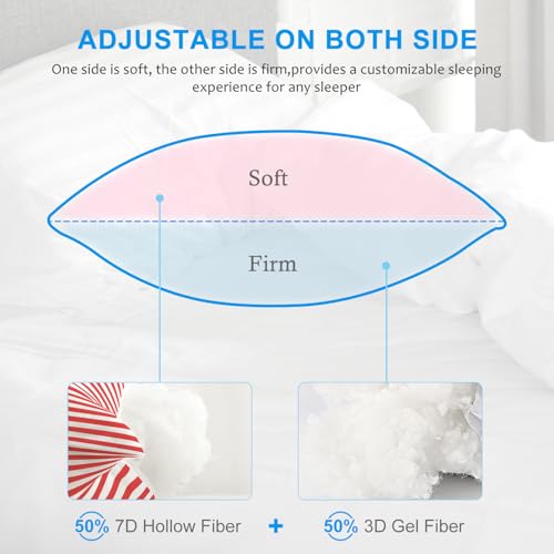 Image of EIUE Bed Pillows for Sleeping 2 Pack Queen Size,Super Soft Down Alternative Microfiber Filled Pillows,Pillows for Side and Back Sleepers,20 x 30 Inches,Red