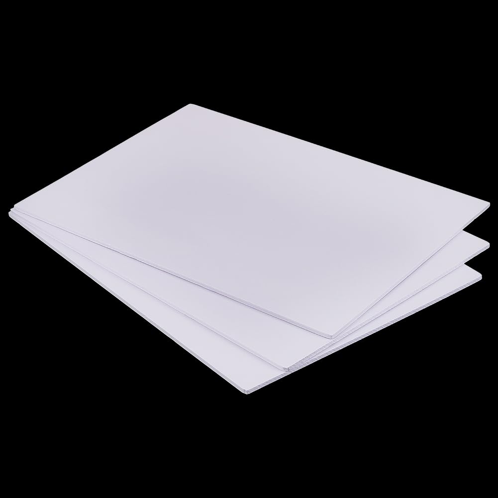 BENECREAT 3 Pcs White PVC Sheet, 40x30cm Poster Foam Board, Rigid Foam Sheets for Modeling, Props, Miniature Crafts, Art Projects, DIY Supplies, 5mm Thick