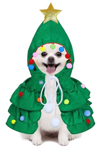 Dog Christmas Outfit, GOYOSWA Dog Christmas Tree Costume Clothes ...