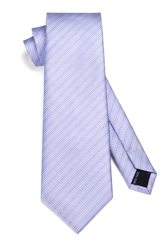Image of HISDERN Ties for Men Solid Tie Handkerchief Set Classic Woven Silk Business Polka Dot Mens Ties Necktie Wedding Party