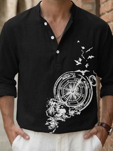 Image of DEELMO Men's Cotton Blend Mandarin Collar Self One Design Full Sleeve Casual Short Kurta