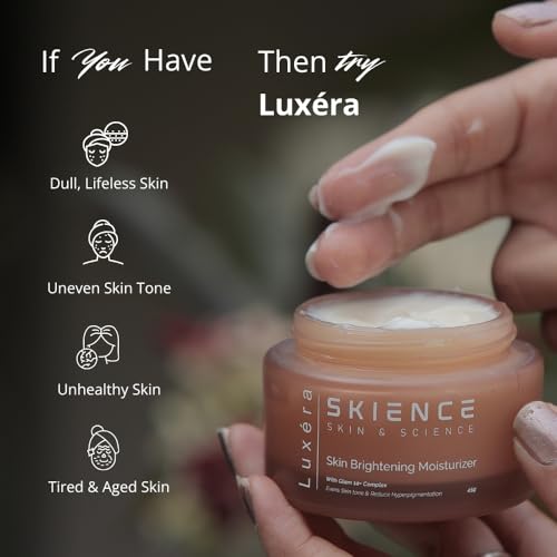 Image of Luxera Skin Brightening Moisturizer for Face | Day & Night Cream for Glow & Even Skin Tone | Hydrating, Lightweight, Non-Sticky | Paraben-Free Face Cream for Women & Men - 45g