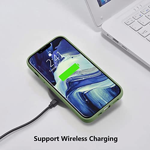 Joyland Dinosaur Couple Phone Case For Iphone 13,Green Liquid Silicone Couple Phone Case Cute Girly Case,Funny Soft Gel Rubber Full-Body Protective Microfiber Lining Shockproof Cover #TOP5