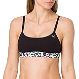 Adjustable shoulder straps. PUMA Womens Women\'s Printed Bandeau Top (1 Pack) Underwear, Black Combo, M