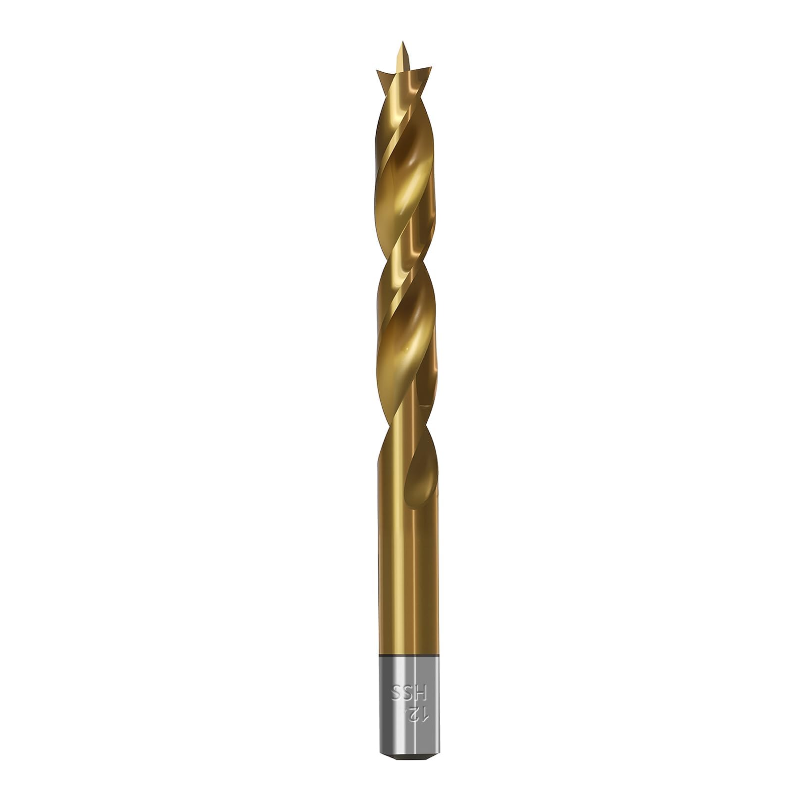 Brad Point Wood Drill Bits for Woodworking, 12mm (15/32") Brad Point Drill, High Speed Steel Metric Brad Point Drill Bits with Double Flutes Design for Soft & Hard Woods MDF Acrylic