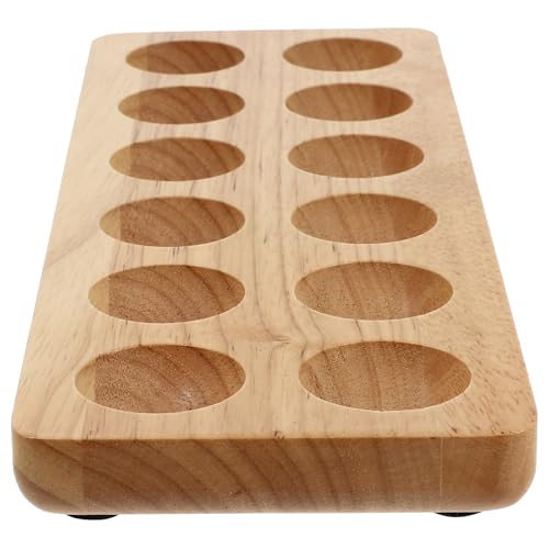 Organizador de huevos de madera portahuevos de doble altura para almacenamiento en la cocina