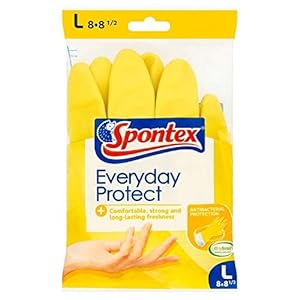 Spontex Everyday Rubber Gloves, size Large, One Pair of Gloves