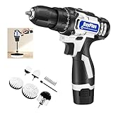 Mini Akku Bohrer mit 1500 Mah Batterie, 45Nm Weiß Akku Bohrer Schraubendreher...