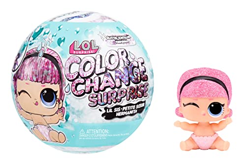 LOL Surprise Glitter Colour Change Lil Sis Set With 5 Surprises - Random Assortment - Including a Collectable Doll, Sparkly Fashions and Accessories - Suitable For Kids From 4 Years