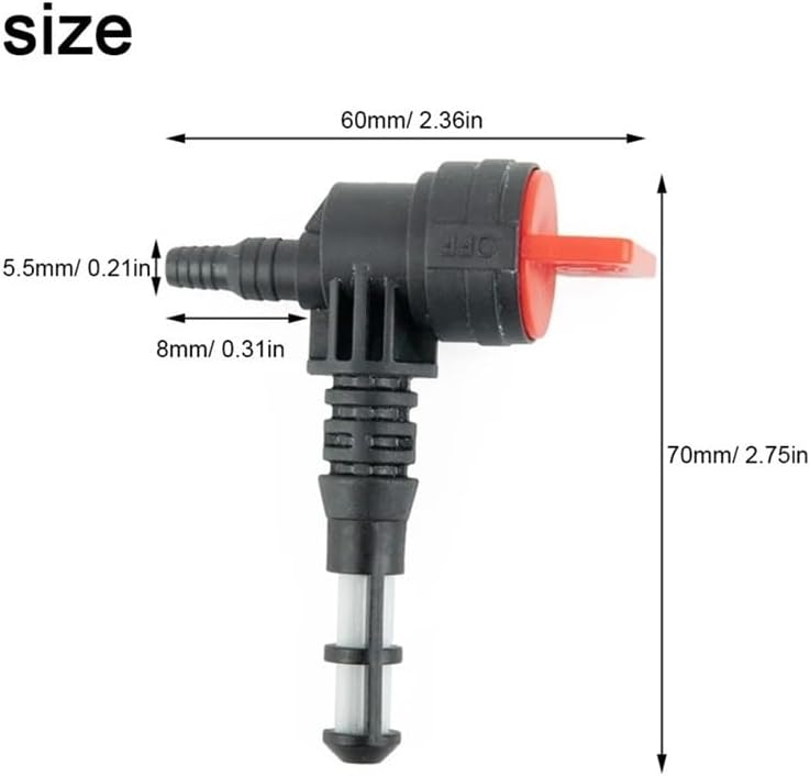 Mower Fuel Shut Off Valve FIT for Rubber Seal with 192980GS 208961 25 462 03-S
