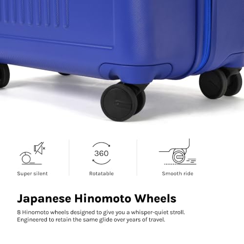 Image of MOKOBARA Transit Set of 2 Luggage Trolley Bag,Cabin(40L)+Check-in(65L),Lightweight Polycarbonate Hardshell,360Silent Wheels,TSA Lock,Premium Zipper,Suitcase for 18-21 Day Travel,Blue(Blue'd up)