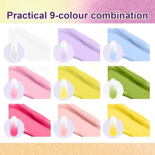 Set de Esmalte de Gel Ombre 9 Colores y 6 Brochas miniatura 2