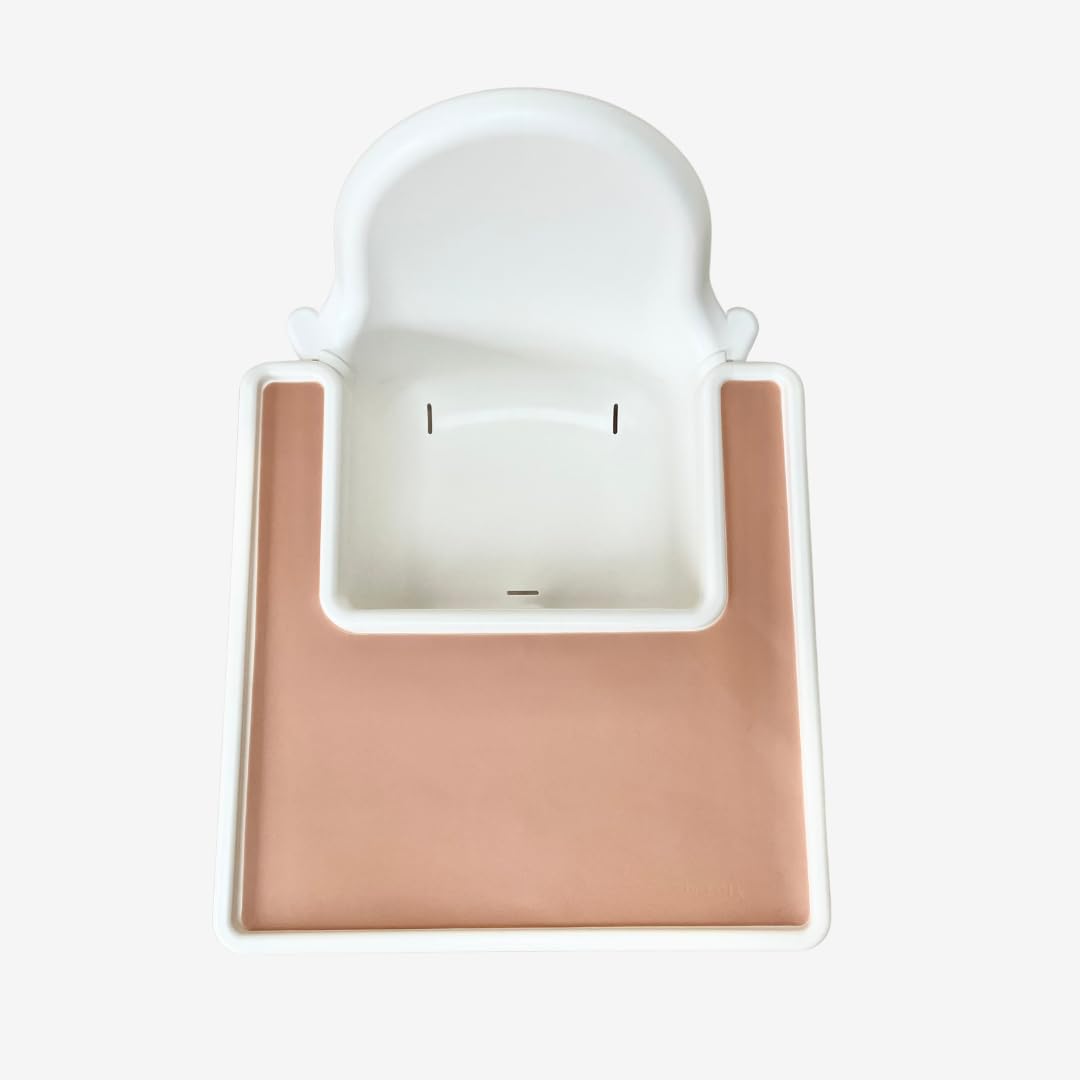 Minifolk 100% Food Grade Silicone | BPA Free | Highchair Mat for the Ikea Antilop Highchair | Wipeable Removable Washable (Apricot)