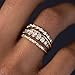 TOBENY Stackable Gold Rings for Women Non Tarnish Dainty 14K Gold Plated Stacking Cubic Zirconia Thumb Ring Set Trendy Statement Promise Wedding Bands Engagement Rings for Women Size 6 7 8 9 10